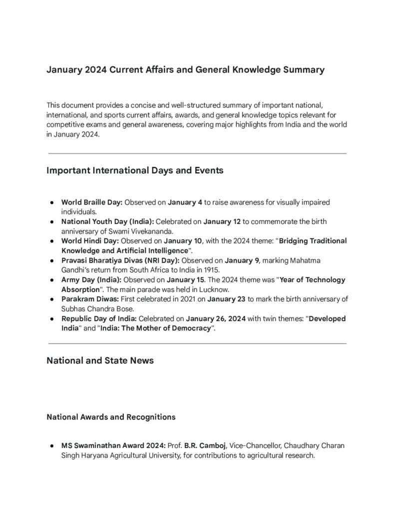 thumbnail of January 2024 Current Affairs(English)