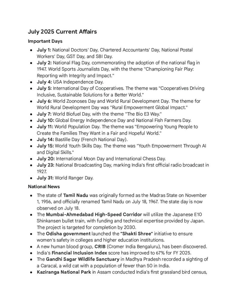 thumbnail of July 2025 Current Affairs